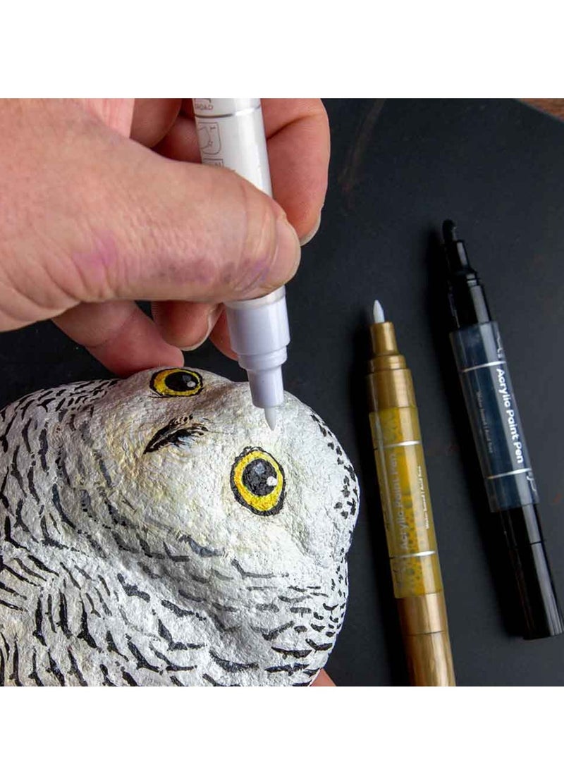 Mont Marte 2-Piece Signature Dual Tip Acrylic Paint Marker Pens White Ink  - Image 3