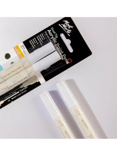Mont Marte 2-Piece Signature Dual Tip Acrylic Paint Marker Pens White Ink  - Image 4