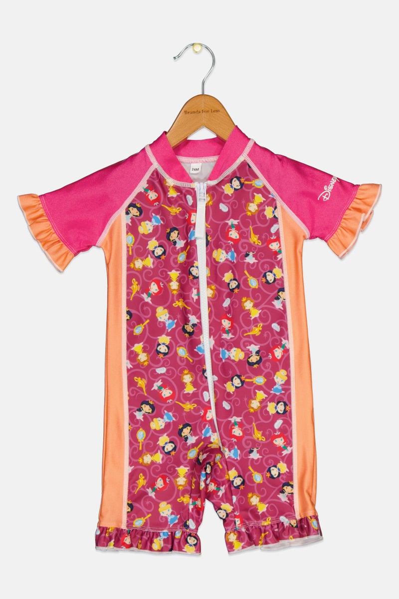 COEGA SUNWEAR Disney x Coega Toddlers Girl Allover Print One Piece Swimsuit, Multicolor - Image 1