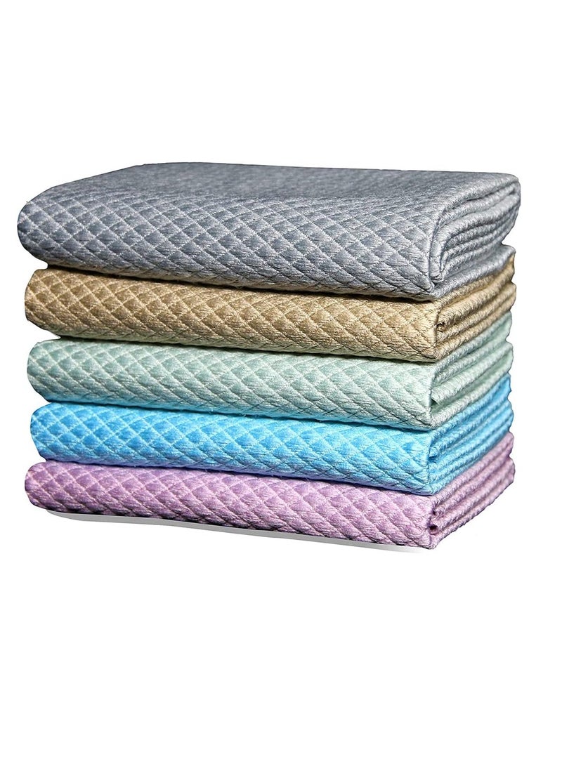 ECVV ECVV 40 * 30cm 5 Packs Kitchen Cleaning Cloth Microfiber Towel Cloth Multi Purposes Clean Towel Nanoscale Easy Clean Rags for Cleaning Mirror Glass Screen - Image 1
