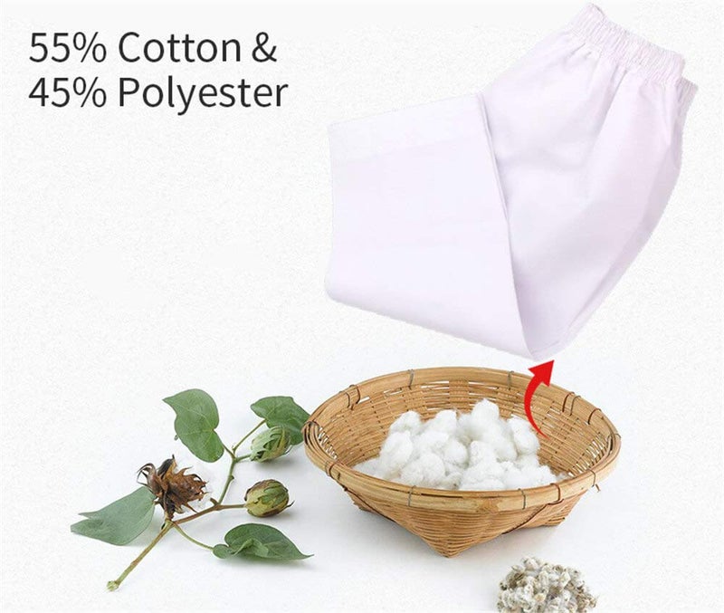 NAMAZU Lightweight Martial Arts Pants - 7oz Poly-Cotton Elastic Waist for Training White - Image 4