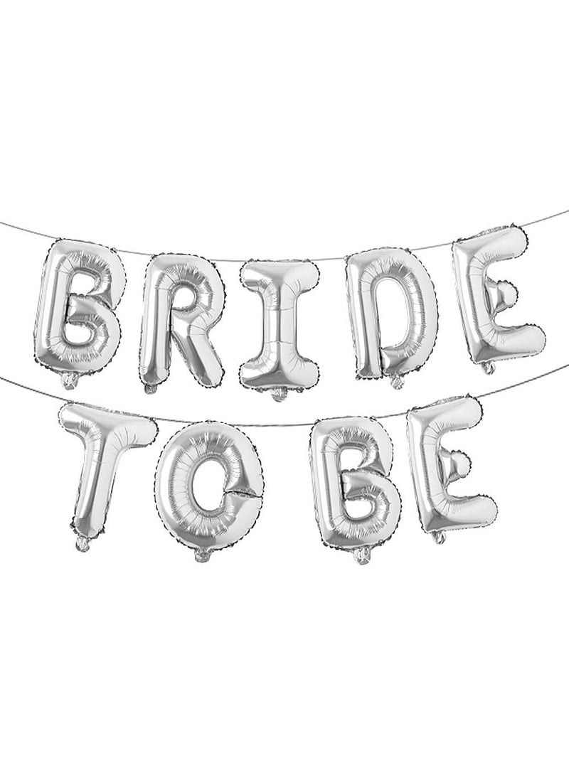 Bride to Be Banner Letters Balloons Pack – Engagement Party Decorations – 16 Inches Foil Mylar Supplies Kit for Bachelorette Celebration or Bridal Shower - Image 1