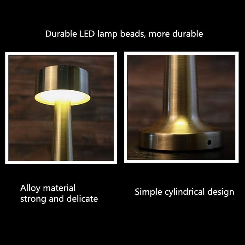 V2COM Aluminum LED Rechargeable Wireless Desk Lamp (3W, Copper) - Image 5