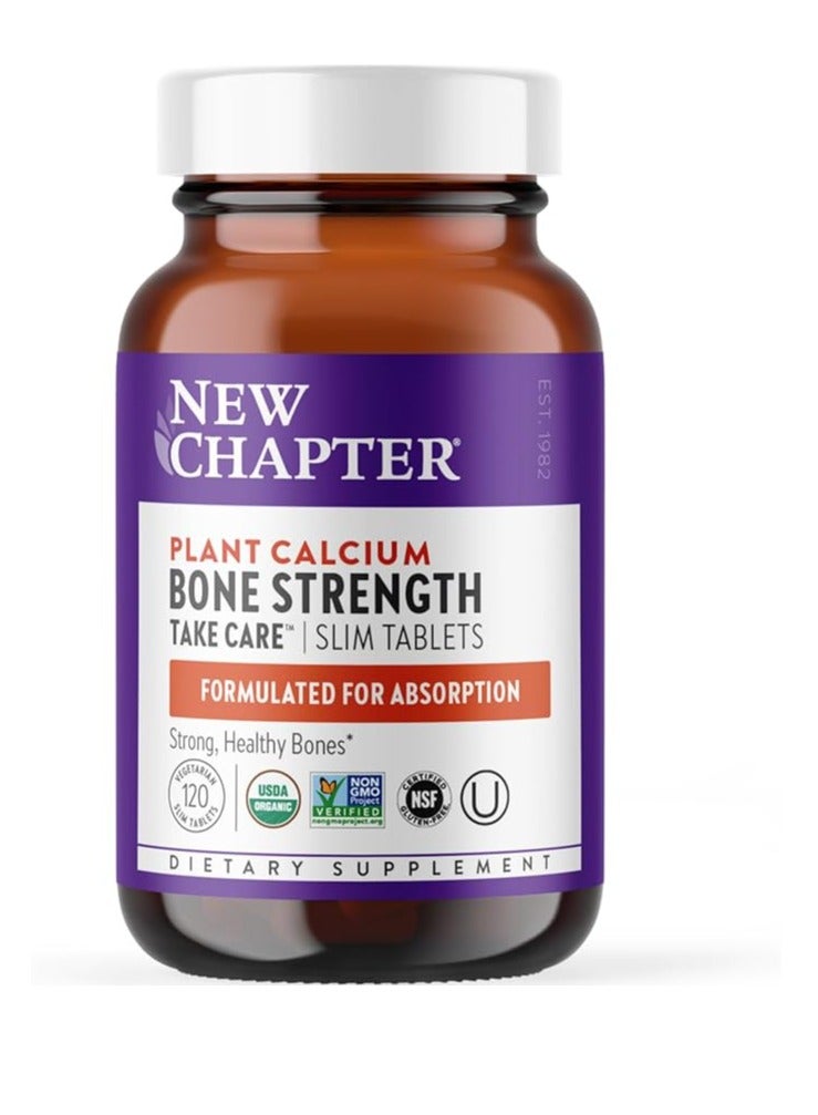 New Chapter Bone Strength Organic Calcium with Magnesium Easy to Swallow Slim Tablets - 120 Count