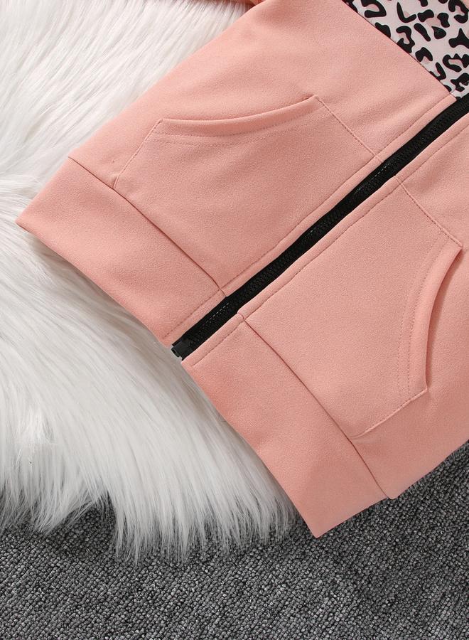 Take Two Leopard Print T-Shirt with Sweatshirt and Jogger set - Image 4