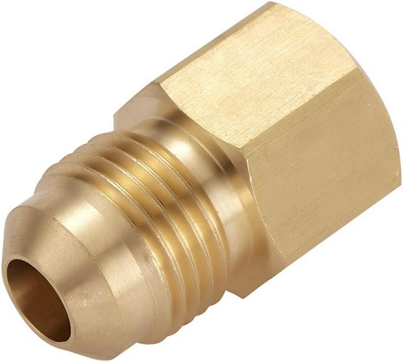 LitOrange 3 PCS Brass Flare Tube Fitting Coupling Gas Adapter 3/8" Flare X 1/4" Female NPT Pipe Connector - Image 3