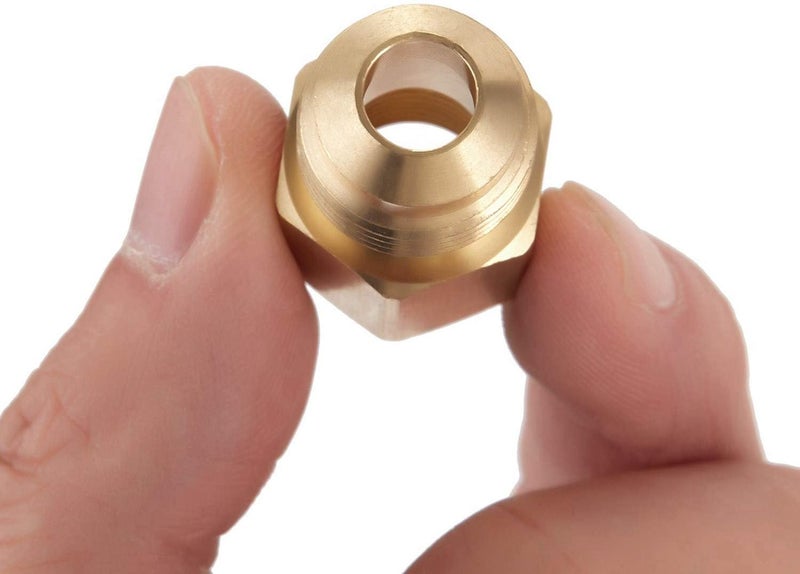 LitOrange 3 PCS Brass Flare Tube Fitting Coupling Gas Adapter 3/8" Flare X 1/4" Female NPT Pipe Connector - Image 4