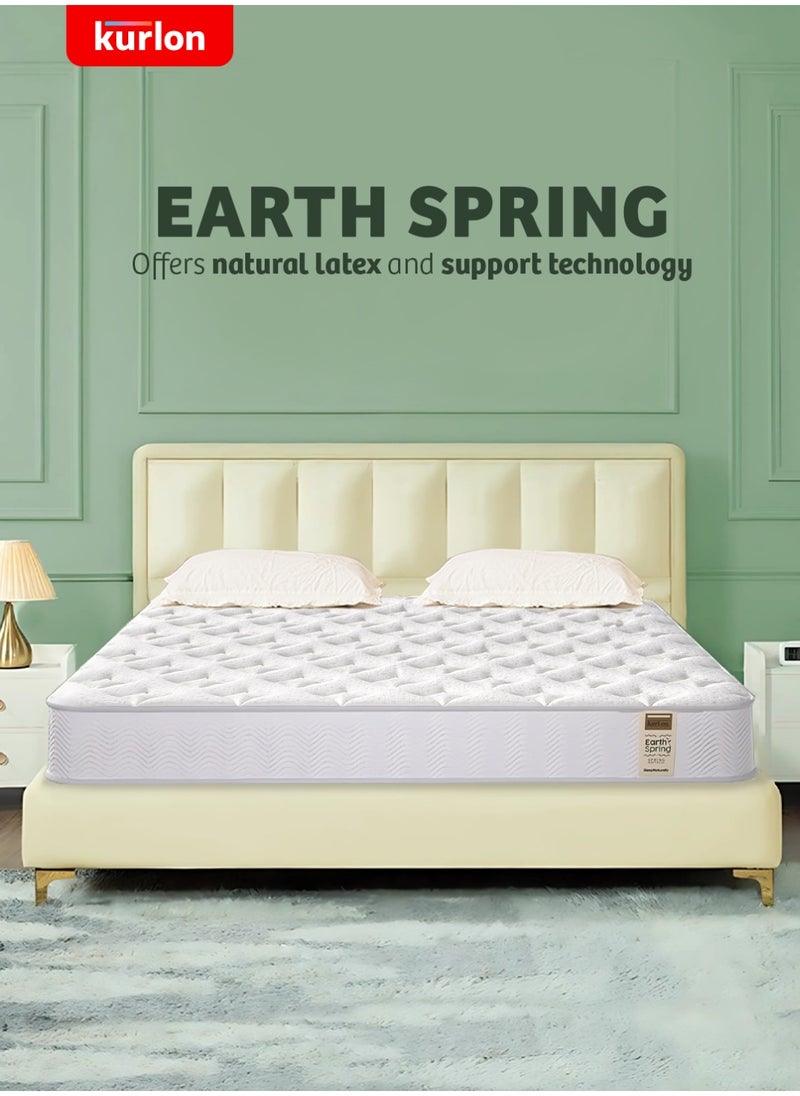 Kurlon Kurlon Earth Spring Mattress | 3-Zone Pocket Spring Mattress | Medium-Firm Support |  Natural Latex | Ideal for Spinal Alignment | King Size Mattress| 200Lx180Wx25H Cms  - Image 1