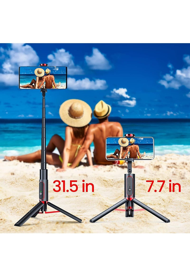 TYCOM - Tycom Selfie Stick For Phone Size 4.5-6.2Inch, Extendable to 160cm Selfie Stick Tripod with Bluetooth Wireless Remote Phone Holder (AB202-195RD) - Image 1