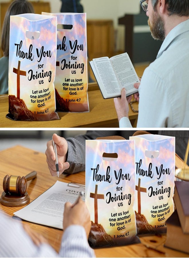 Panelee 50 Pcs Welcome to Our Church Bags Religious Plastic Brochure Church Gift Christian Cross Goody Treat Bags with Handles for Vbs Party Supplies Party Favor Decoration - Image 5