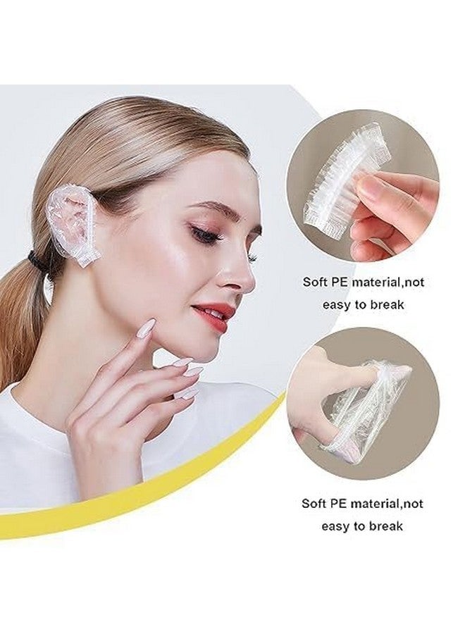 ARUP Clear Ear Cover for Shower - 100 Pcs, Waterproof Ear Protector, Ear Shower Caps for Bathing, Hair Dye, Shower Cap | Ear Cover for Swimming - Image 5