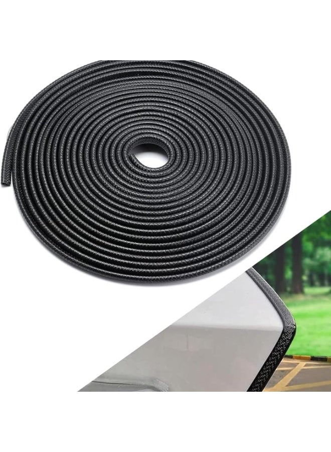 HALAMODO حراس حواف أبواب السيارات 16.4 قدم (5 متر) باللون الأسود - مطاط، بدون لاصق، على شكل حرف U، مع مشابك معدنية مدمجة، تناسب معظم المركبات، مقاوم للتلاشي، مقاوم للخدوش والرقائق - يقلل من الخدوش في مواقف السيارات - Image 1