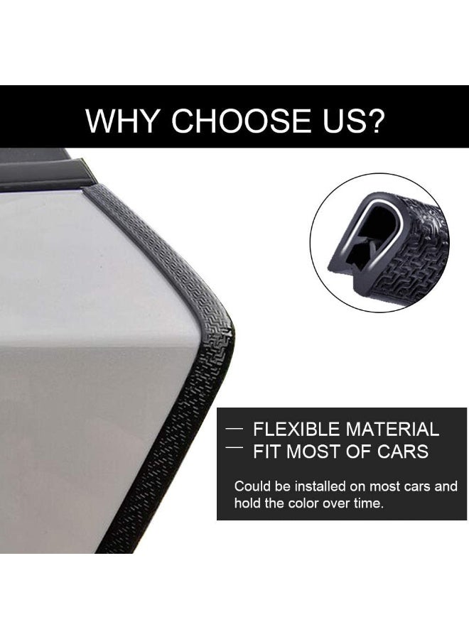 HALAMODO حراس حواف أبواب السيارات 16.4 قدم (5 متر) باللون الأسود - مطاط، بدون لاصق، على شكل حرف U، مع مشابك معدنية مدمجة، تناسب معظم المركبات، مقاوم للتلاشي، مقاوم للخدوش والرقائق - يقلل من الخدوش في مواقف السيارات - Image 5