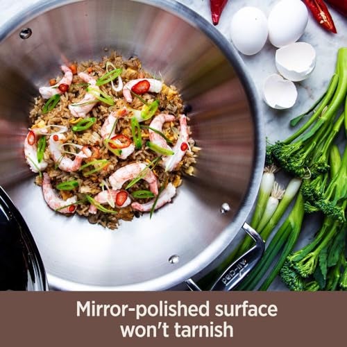 All-Clad Copper Core 5-Ply Stainless Steel Sauté Pan with Steel Lid 6 Quart Induction Oven Broiler Safe 600F Pots and Pans, Cookware Silver - Image 3