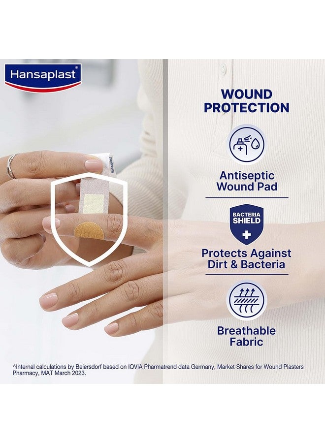 Hansaplast Antiseptic Regular Bandage for Cuts & Wounds | 100 strips | Breathable fabric | First Aid | Protects Against Dirt and Bacteria | For Kids & Adults - Image 2
