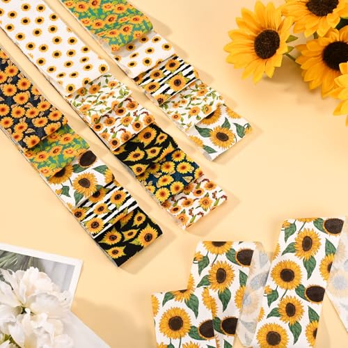 Sanixin 40Pcs Sunflower Cotton Fabric Strips for Quilting Vibrant Yellow Floral Theme Jelly Fabric Precut Bundle Spring Summer Patchwork for DIY Sewing Crafts (Sunflower) - Image 5