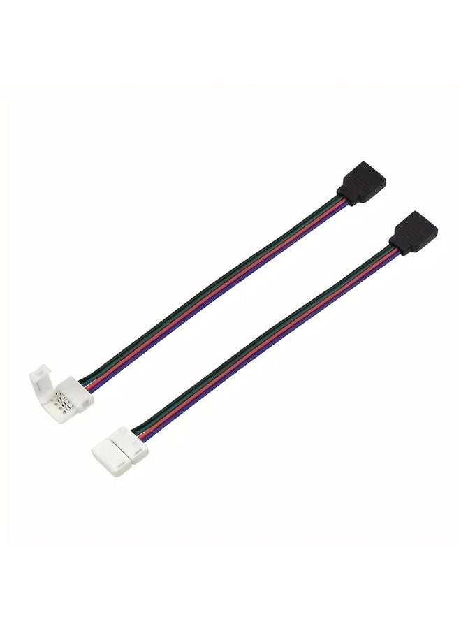 2pcs Solderless RGB LED Strip Light Connectors Easy Clip On Cable For 5050 Flexible Lights - Image 1