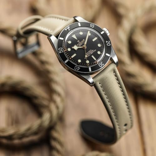 WatchGecko Atlas Sailcloth Waterproof Watch Strap – Quick-Release Spring Bars, Brushed Stainless-Steel Buckle, 18mm-22mm Sizes, 5 Colour Options – Durable & Comfortable, 21mm - Image 3