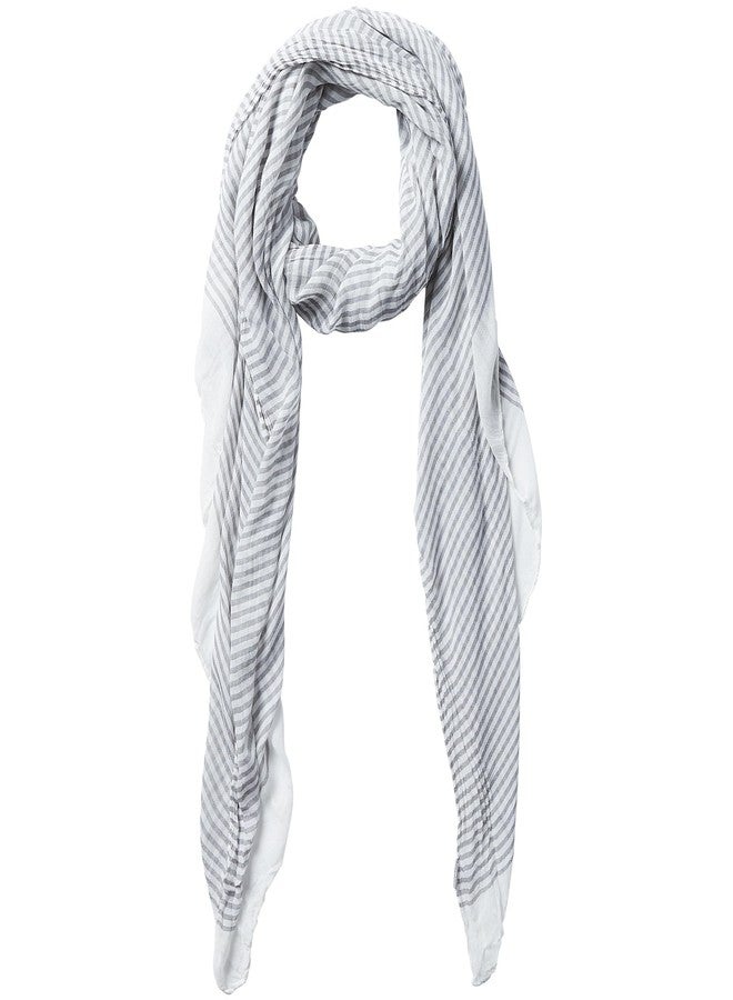 Hadley Wren Tickled Pink Women's Insect Shield Bug Repelling Classic Tiny Lightweight Scarf for Summer, Stripe Gray, One Size, Stripe Gray, One size - Image 1