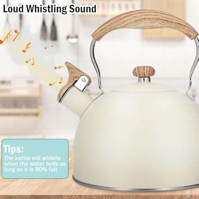 Zarmanuae Whistling Kettle Stainless Steel Tea Kettle 25 L Whistling Teapot Ergonomic Handle Teapot Suitable For Induction And Gas - Image 4