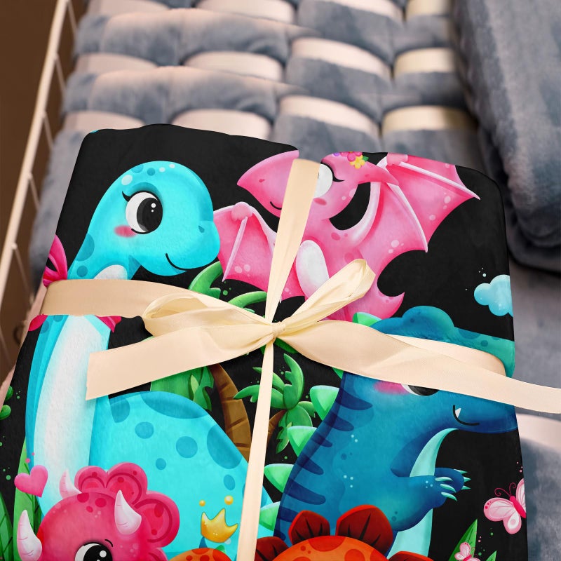 Amonee-YL Dinosaur Blanket  Dinosaur Gifts  Dinosaur Gifts for Girls  Just A Girl Who Loves Dinosaurs  Dinosaur Blanket for Girls 40""X50""  Dinosaur Party Decorations  Gifts for Dinosaur Lovers - Image 3