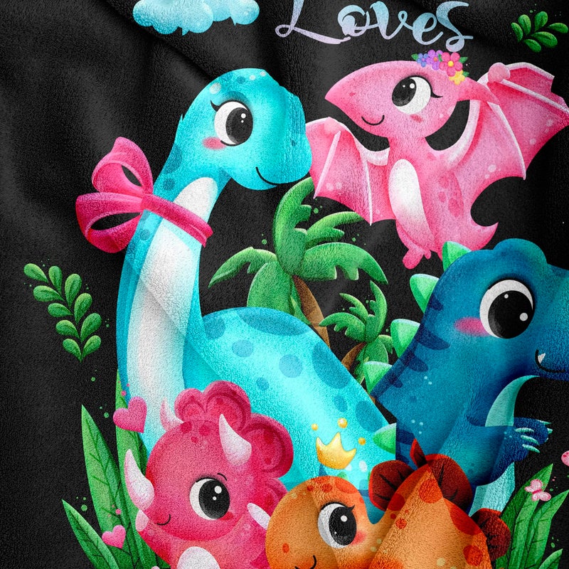 Amonee-YL Dinosaur Blanket  Dinosaur Gifts  Dinosaur Gifts for Girls  Just A Girl Who Loves Dinosaurs  Dinosaur Blanket for Girls 40""X50""  Dinosaur Party Decorations  Gifts for Dinosaur Lovers - Image 2