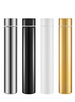 Skinny Insulated Water Bottle, 10 oz Stainless Steel Leak Proof Slim Water Bottles, Portable Sports Drink Bottle for Travel Sports, Black, White, Gold, Original Color, Safe and Wear Resistant (4 Pcs)