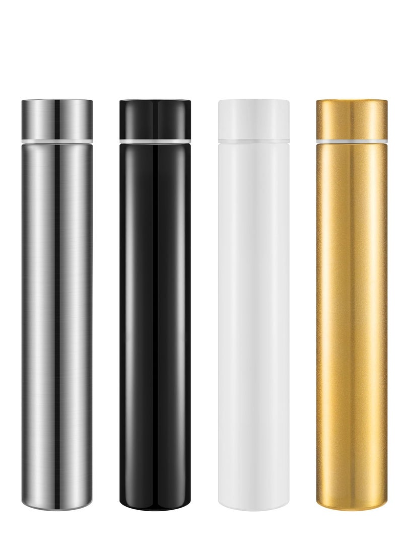 SYOSI - Skinny Insulated Water Bottle, 10 oz Stainless Steel Leak Proof Slim Water Bottles, Portable Sports Drink Bottle for Travel Sports, Black, White, Gold, Original Color, Safe and Wear Resistant (4 Pcs) - Image 1