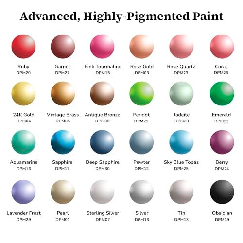 DecoArt Extreme Sheen Metallic Acrylic Paint Set Metallic Colors Set of 24 Bottles 2 fl oz Premium Art and Craft Metallic Paints - Image 3