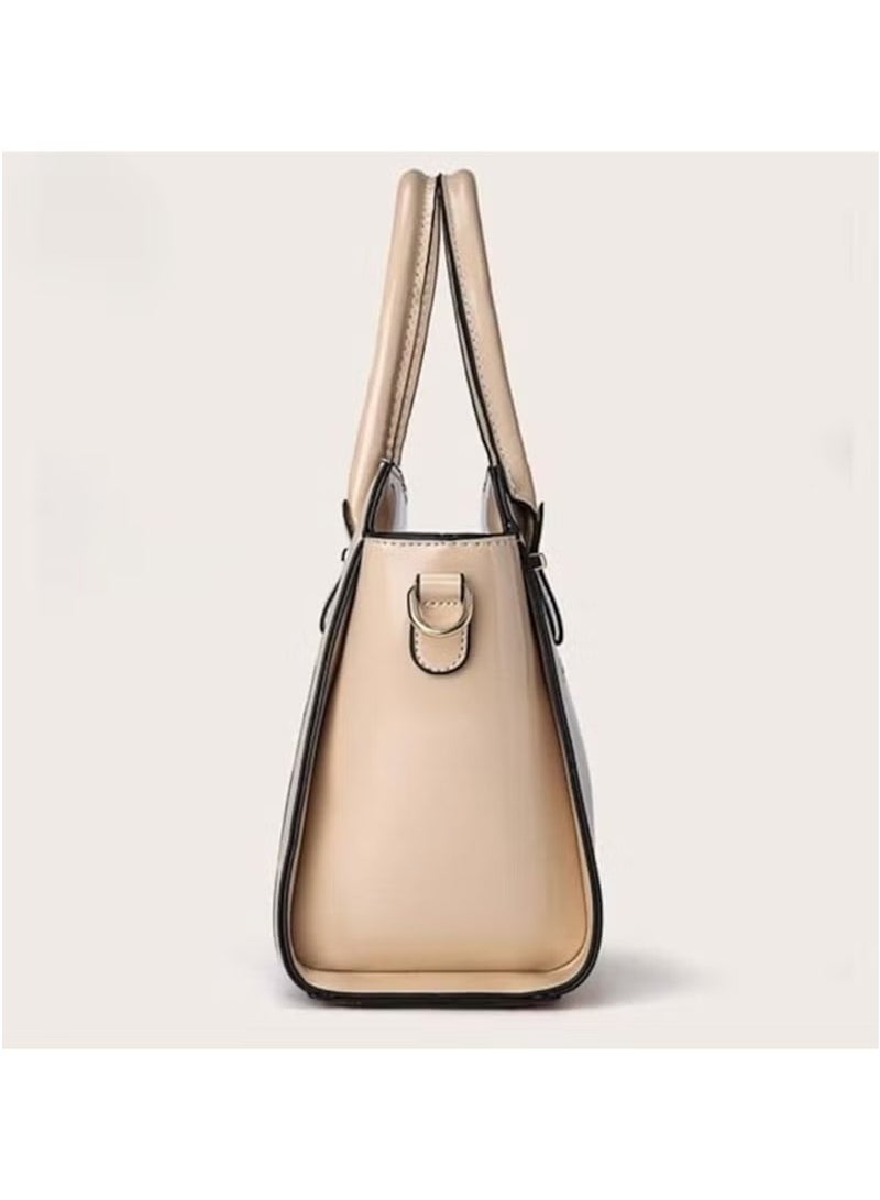 Huitich Crocodile Pattern Leather Two-Piece Women’s Messenger Bag – Beige (27×13×21 cm) - Image 3