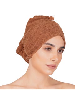 RANGOLI SOFT ABSORBENT DURABLE TOWELS Rangoli 100 Cotton Microfiber Hair Towel Wrap for Women 360 GSM UltraSoft Towel for Hair Super Absorbent Hair Dryer Towel for Salon Travel Brown  - Image 2