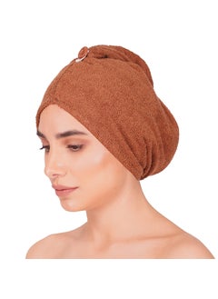 RANGOLI SOFT ABSORBENT DURABLE TOWELS Rangoli 100 Cotton Microfiber Hair Towel Wrap for Women 360 GSM UltraSoft Towel for Hair Super Absorbent Hair Dryer Towel for Salon Travel Brown  - Image 3