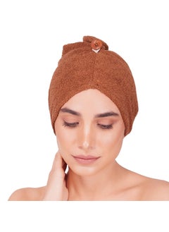 RANGOLI SOFT ABSORBENT DURABLE TOWELS Rangoli 100 Cotton Microfiber Hair Towel Wrap for Women 360 GSM UltraSoft Towel for Hair Super Absorbent Hair Dryer Towel for Salon Travel Brown  - Image 1