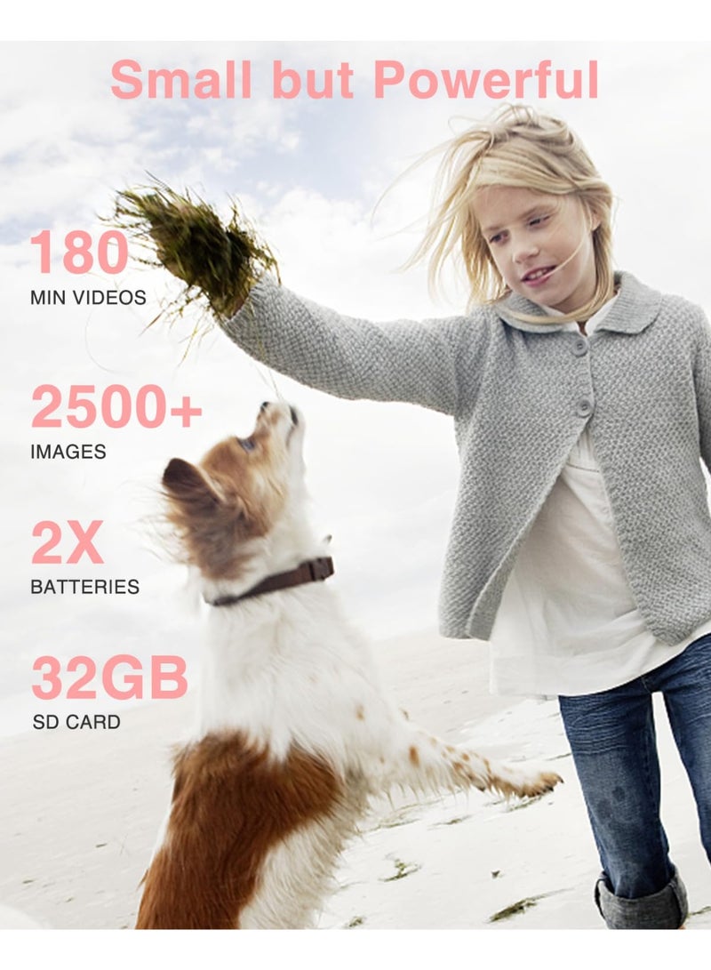 Milatech Digital Camera, FHD 1080P Kids Camera 44MP Point and Shoot Digital Cameras with 128GB SD Card, 16X Zoom, Lanyard - Image 4