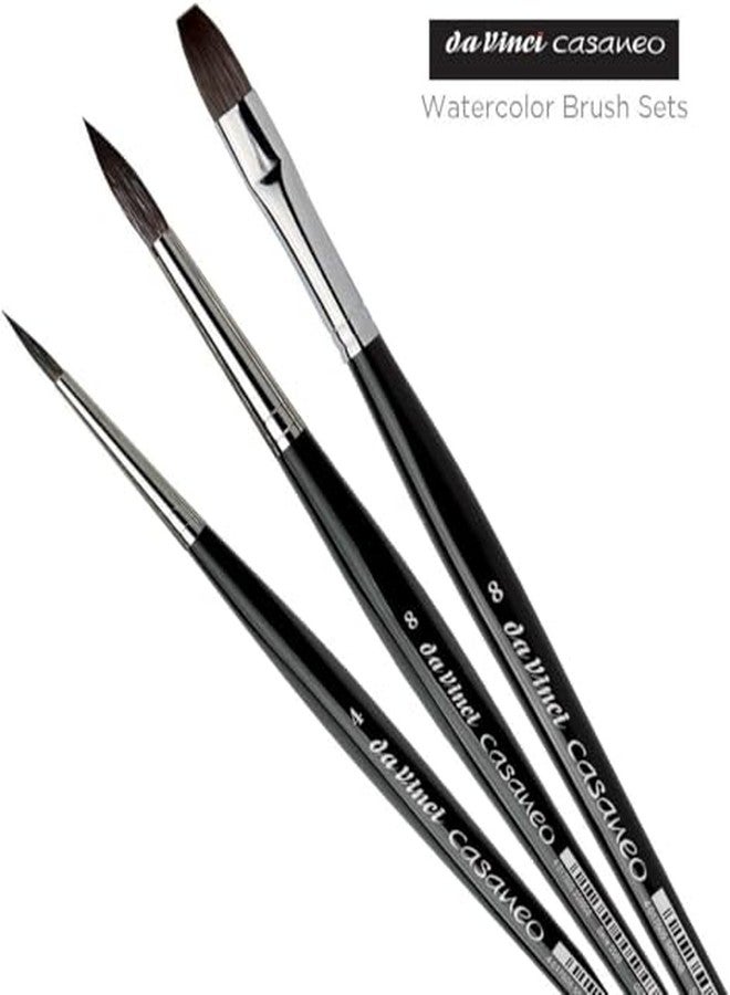 da Vinci Watercolor Series 5386 Casaneo Paint Brush Set, New Wave Synthetics, 3 Brush Set - Image 4