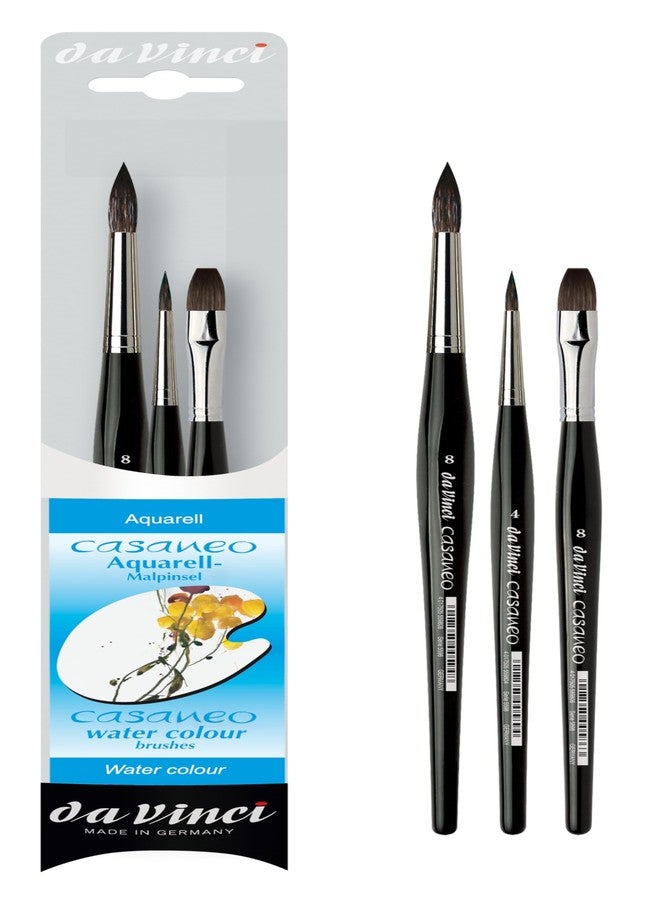 da Vinci Watercolor Series 5386 Casaneo Paint Brush Set, New Wave Synthetics, 3 Brush Set - Image 1