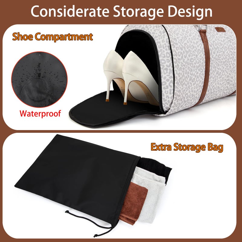 TIBES Convertible 2-in-1 Garment Bags for Travel, Carry On Garment Duffle Bag With Shoe Compartment Large Weekender Bag for Women Men Hanging Suitcase Suit Travel Duffel Overnight Bags 4pcs Set - Image 2