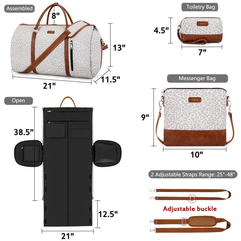 TIBES Convertible 2-in-1 Garment Bags for Travel, Carry On Garment Duffle Bag With Shoe Compartment Large Weekender Bag for Women Men Hanging Suitcase Suit Travel Duffel Overnight Bags 4pcs Set - Image 5