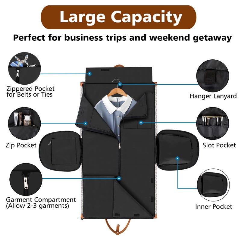 TIBES Convertible 2-in-1 Garment Bags for Travel, Carry On Garment Duffle Bag With Shoe Compartment Large Weekender Bag for Women Men Hanging Suitcase Suit Travel Duffel Overnight Bags 4pcs Set - Image 3