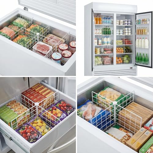 BESTYASH Chest Freezer Partition, Mesh Partition Basket 15.9”L × 15.9”W × 12.6”H, 4 Compartments Breathable Grid Deep Freezer Dividers, Metal Rack for Kitchen Refrigerator Food Drink Storage - Image 4