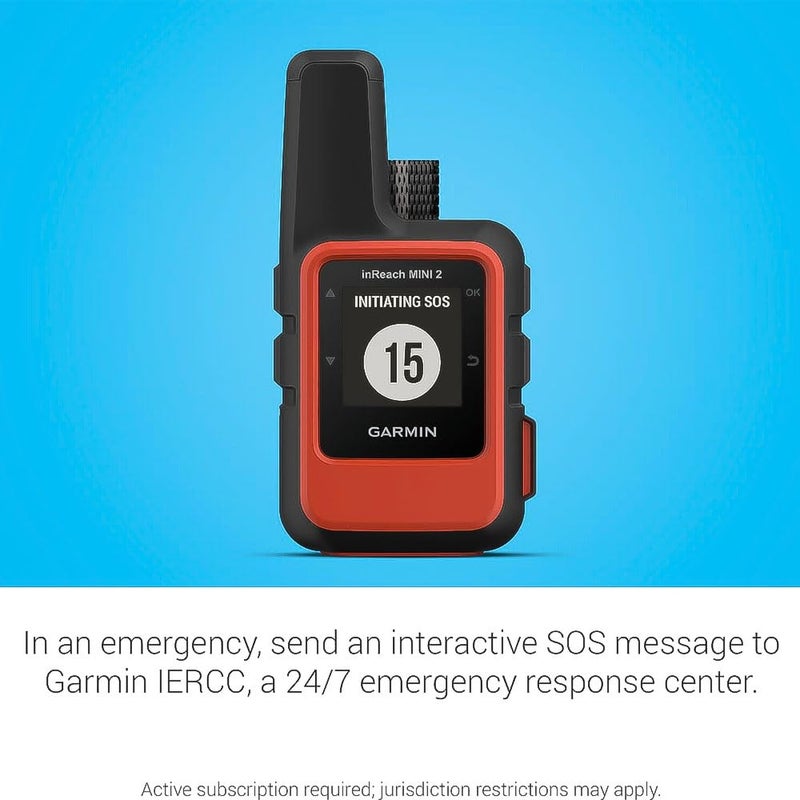 GARMIN جهاز Garmin inReach Mini 2، جهاز اتصال فضائي خفيف الوزن ومضغوط، محمول للمشي، برتقالي - 010-02602-00 - Image 2