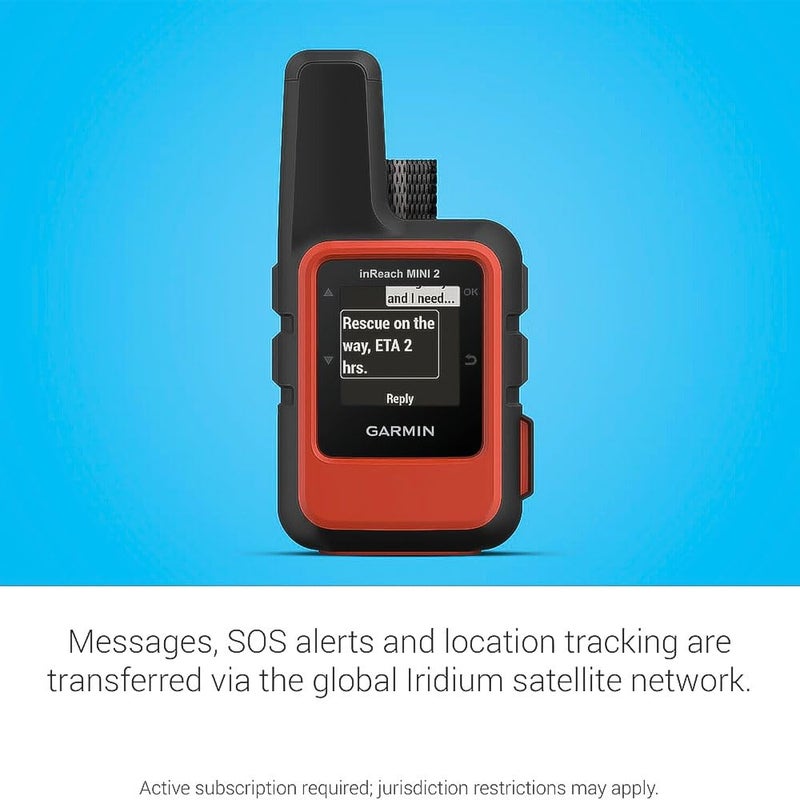 GARMIN جهاز Garmin inReach Mini 2، جهاز اتصال فضائي خفيف الوزن ومضغوط، محمول للمشي، برتقالي - 010-02602-00 - Image 3
