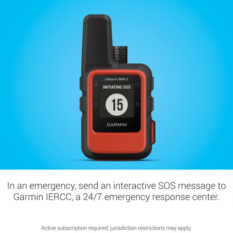 GARMIN جهاز Garmin inReach Mini 2، جهاز اتصال فضائي خفيف الوزن ومضغوط، محمول للمشي، برتقالي - 010-02602-00 - Image 5