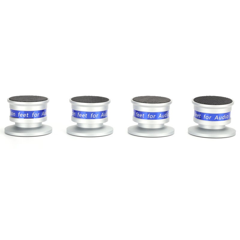 Preffair Aluminum Alloy Brass Isolation Feet 4-Pack Anti-Vibration - Silver Audio Isolation Pad for Turntables Speakers Amplifiers - Image 1