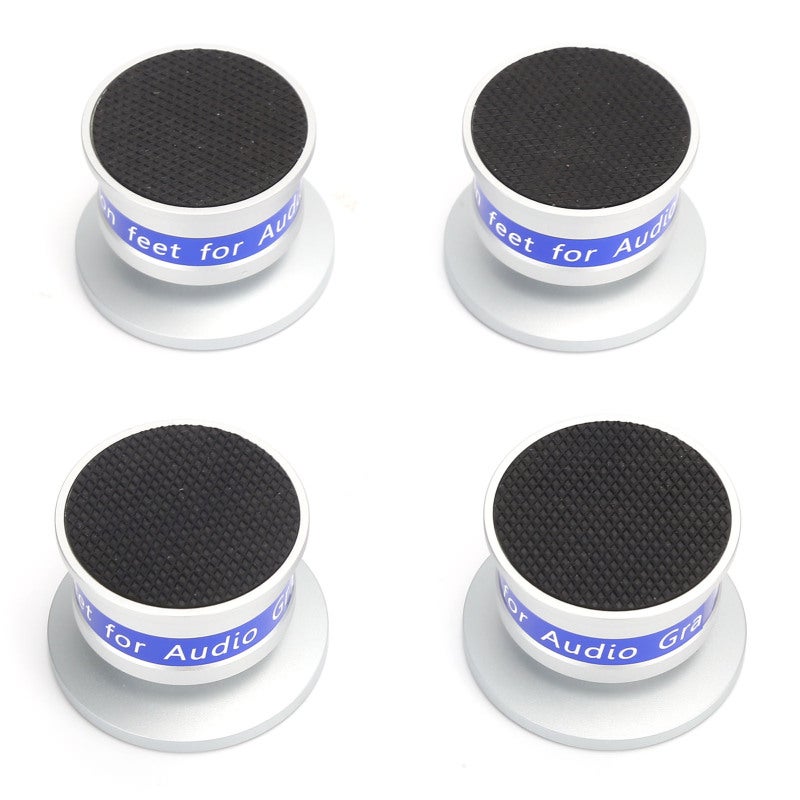 Preffair Aluminum Alloy Brass Isolation Feet 4-Pack Anti-Vibration - Silver Audio Isolation Pad for Turntables Speakers Amplifiers - Image 5
