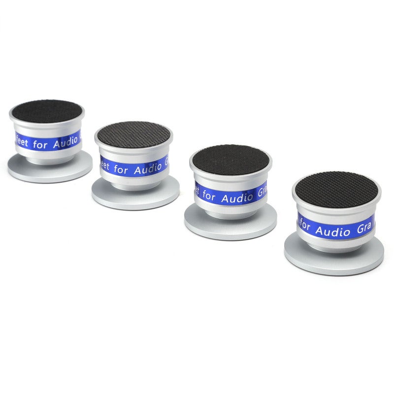 Preffair Aluminum Alloy Brass Isolation Feet 4-Pack Anti-Vibration - Silver Audio Isolation Pad for Turntables Speakers Amplifiers - Image 2