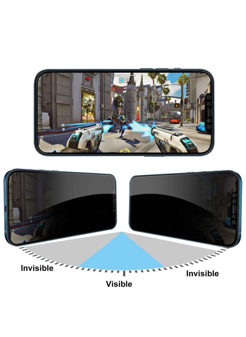 vesus Privacy Screen Protector for iPhone 12 Pro, [3D Touch] Anti Spy 9H Tempered Glass, Edge to Edge Full Cover Screen Protector Anti-Fingerprint Full Coverage (Black) - Image 4