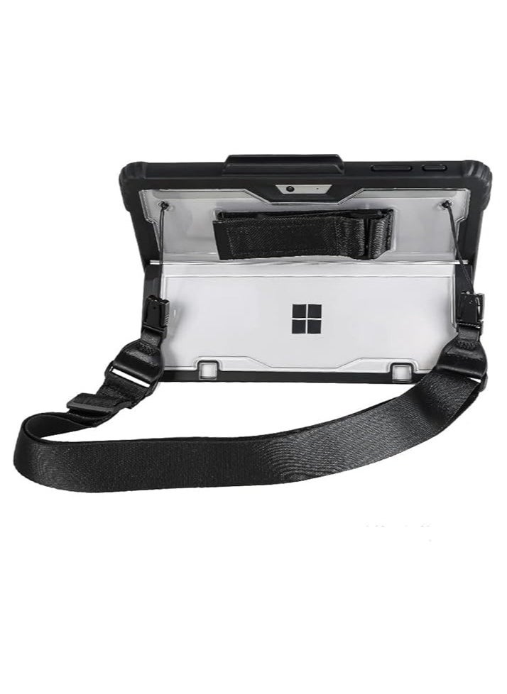 General - Clear Case for Microsoft Surface Pro11/ Pro 10/Surface Pro 9 13-Inch,Heavy Duty Rugged Hard Shell Cover with Shoulder Strap & Hand Strap&Stylus Pen Holder, Compatible with Type Cover Keyboard - Image 1