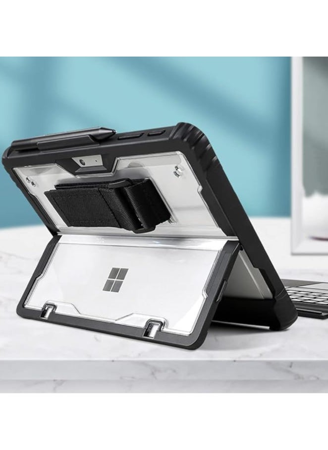 General - Clear Case for Microsoft Surface Pro11/ Pro 10/Surface Pro 9 13-Inch,Heavy Duty Rugged Hard Shell Cover with Shoulder Strap & Hand Strap&Stylus Pen Holder, Compatible with Type Cover Keyboard - Image 1