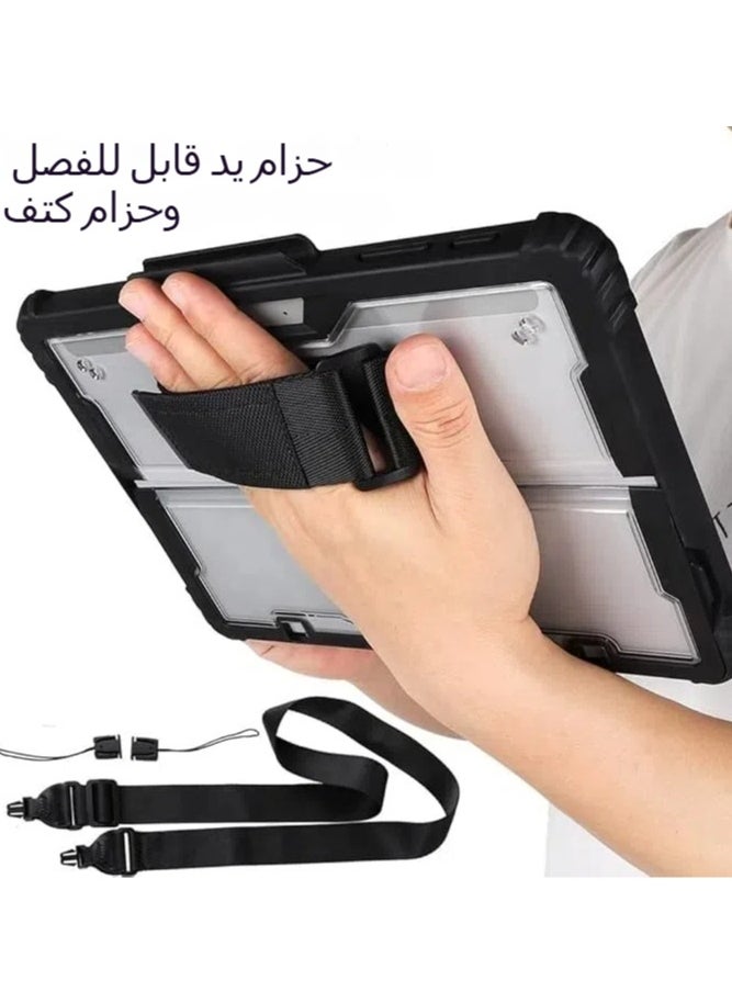 General - Clear Case for Microsoft Surface Pro11/ Pro 10/Surface Pro 9 13-Inch,Heavy Duty Rugged Hard Shell Cover with Shoulder Strap & Hand Strap&Stylus Pen Holder, Compatible with Type Cover Keyboard - Image 1